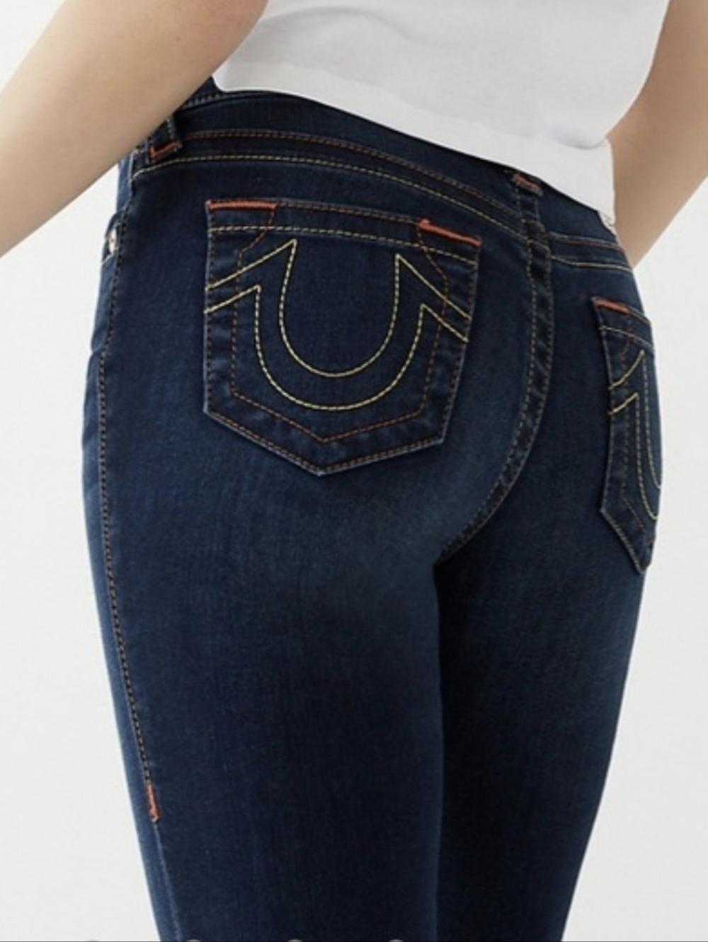 New True Religion Y2k Halle Mid Rise Super Skinny Jeans Womens Size 29 Darkwash